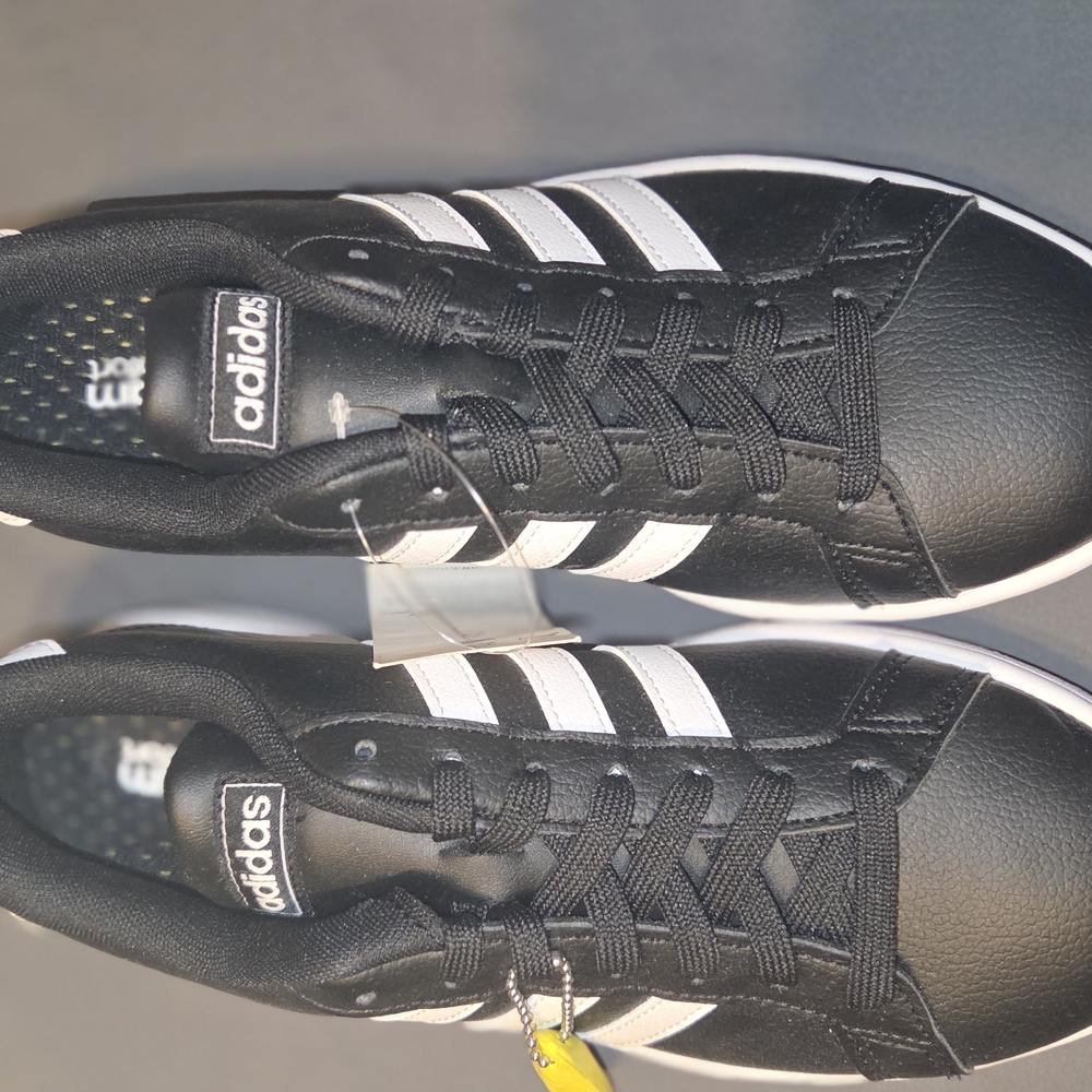 Adidas Men's Black and White Sneakers